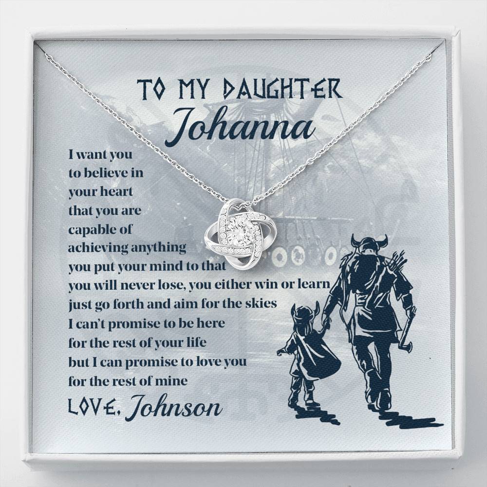 Personalized Name Viking to My Daughter from Dad I Want You to Believe Love Knot Pendant Necklace - Love Knot Necklace Personalized Name Viking to My Daughter from Dad I Want You to Believe Love Knot Pendant Necklace - Love Knot Necklace