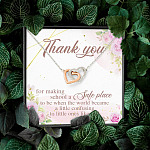 Teacher Thank You For Making School A Safe Place To Be When The World Became A Little Confusing Interlocking Heart Necklace