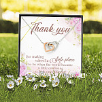 Teacher Thank You For Making School A Safe Place To Be When The World Became A Little Confusing Interlocking Heart Necklace