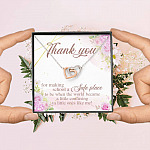 Teacher Thank You For Making School A Safe Place To Be When The World Became A Little Confusing Interlocking Heart Necklace