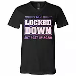 lockdown, Black, V-Neck T-Shirt