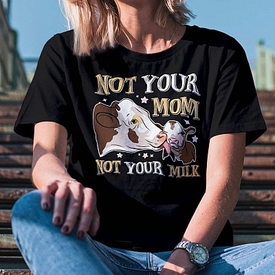 Alternative view of Not Your Mom Not Your Milk Vegetarier T-Shirt Proud Vegan Tshirt