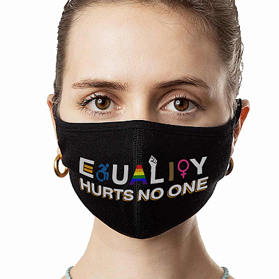 Alternative view of Lgbt Equality Hurts No One Human Rights Black Lives Matter Rainbow Washable Reusable Cloth Face Mask Cover