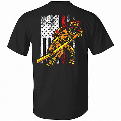 firefighter, Black, Unisex T-Shirt