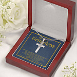 To My Grandson Someday When The Pages Of My Life End I Know That You Will Be One Cross Pendant Necklace