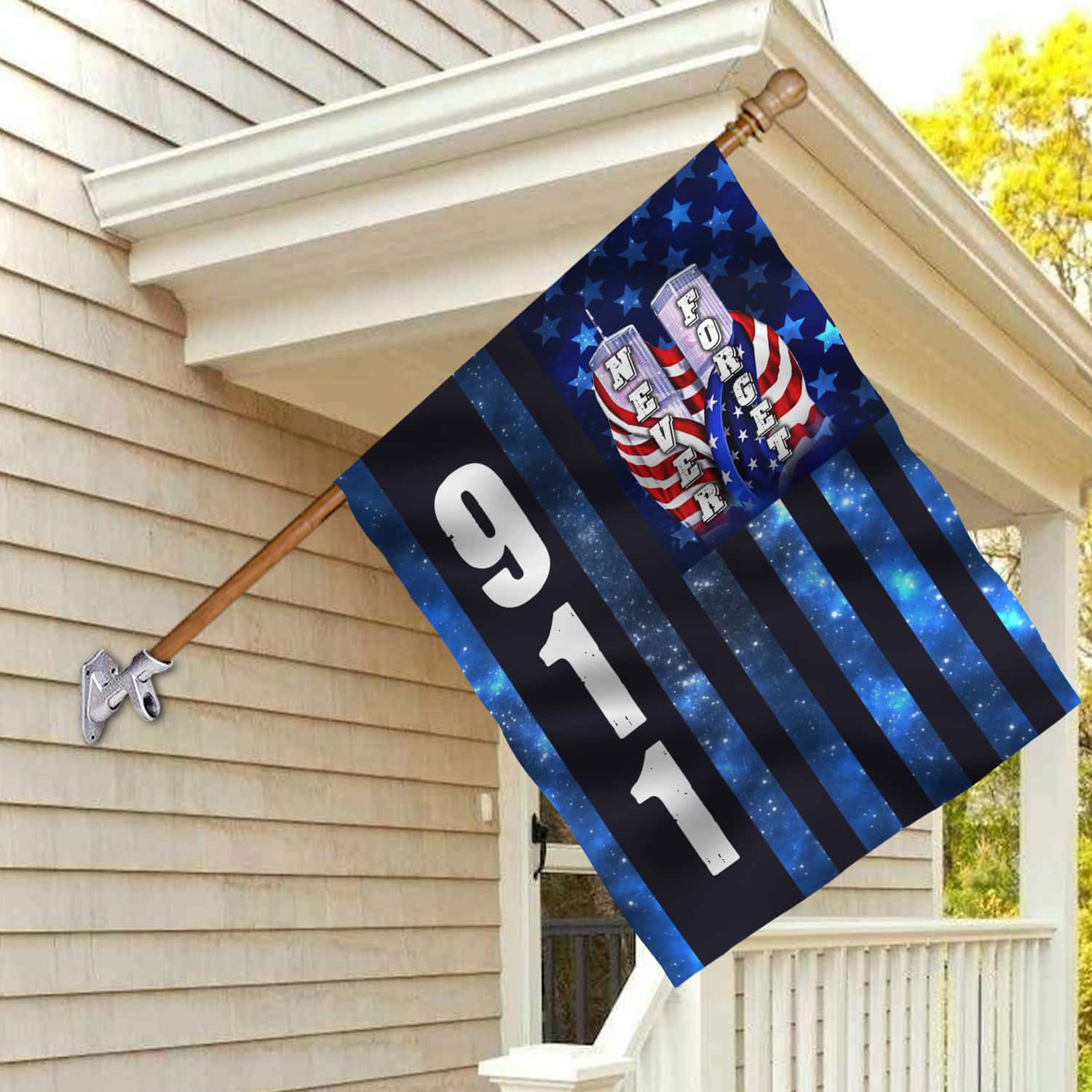 4KT. 911 Never Forget 30x40-Side 1 House Flag Mockup 2