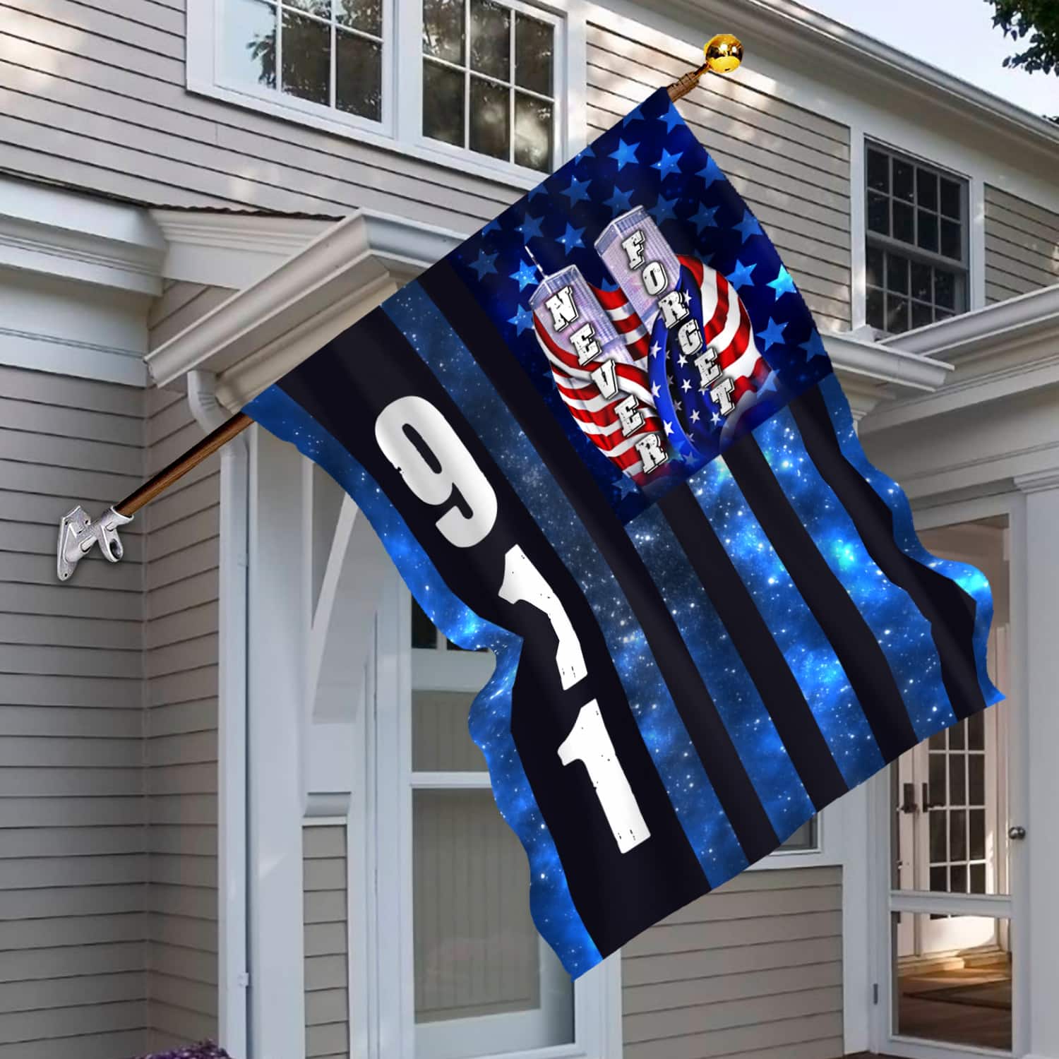 4KT. 911 Never Forget 30x40-Side 1 House Flag Mockup 6