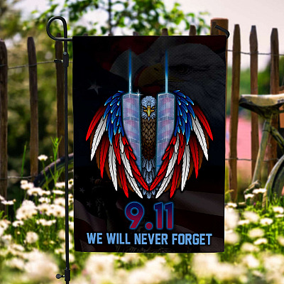 Flag of Honor 9 11 the Twin Towers We Will Never Forget Memorial Garden Flag - House Flag - Wall Flag