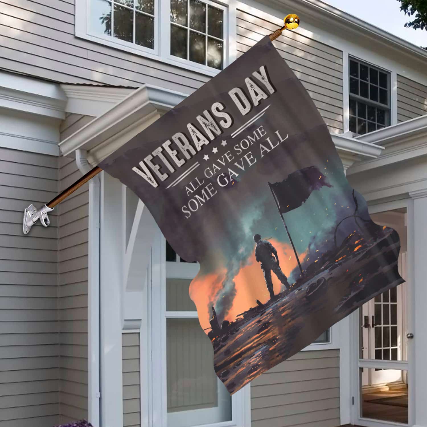 10MH. Veteran day Flag 30x40 House Flag Mockup 6