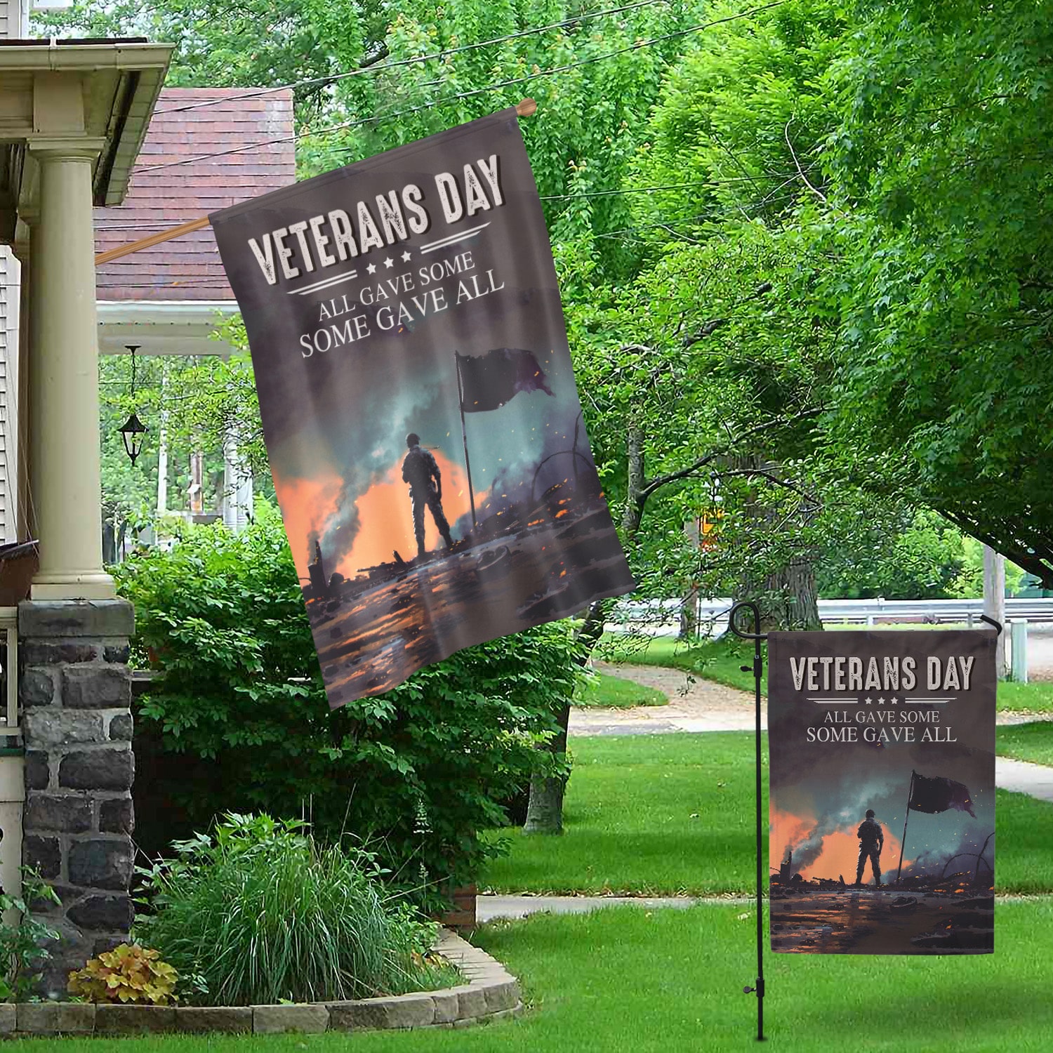10MH. Veteran day Flag 30x40 Garden & House Mockup 1