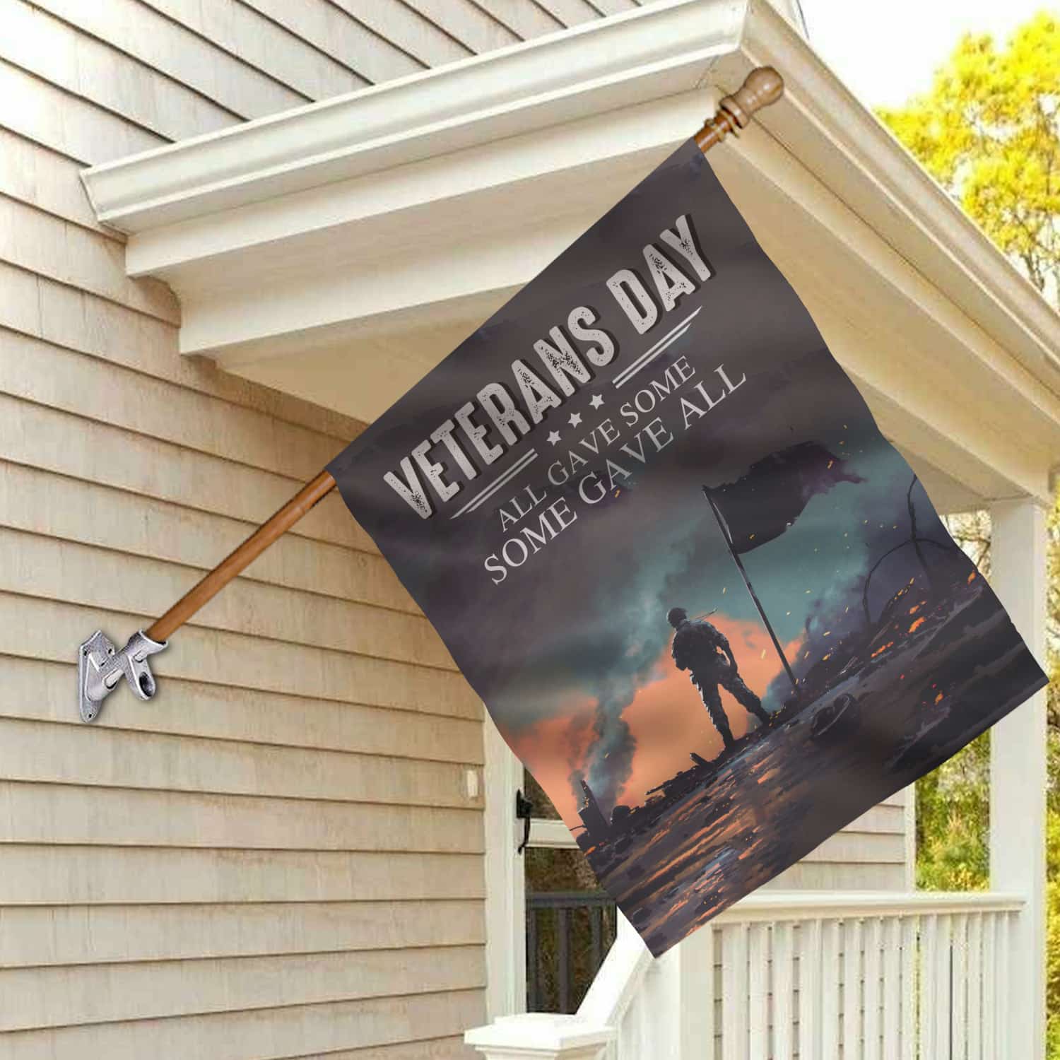 10MH. Veteran day Flag 30x40 House Flag Mockup 2