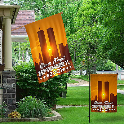 Alternative view of Never Forget September 11 2001 Patriot Day 9/11 Garden Flag - House Flag - 9/11 Memorial Flag