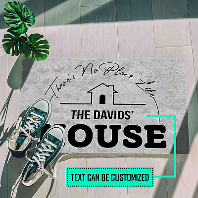 Alternative view of Personalized Custom Name There Is No Place Like Our House Indoor Outdoor Doormat