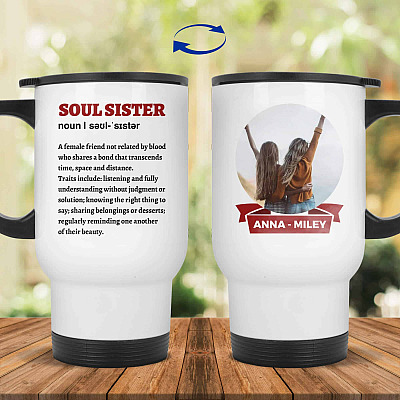 14 oz. White Travel Mug