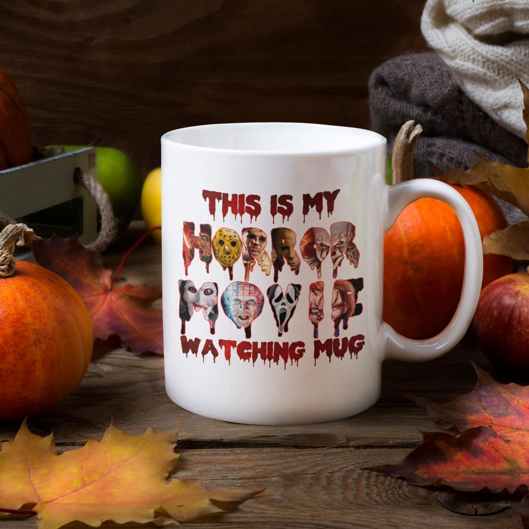 10BN. Horror Movie Watching Mug mk1