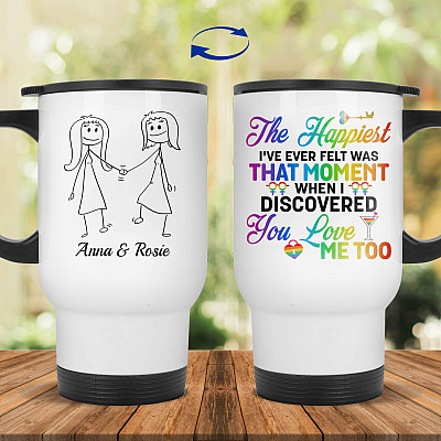 14 oz. White Travel Mug