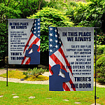 5KNG. Salute Our Flag 30x40 SIDE 1 Garden Flag Mockup 2 Side