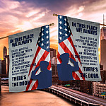 5KNG. Salute Our Flag 30x40 SIDE 1 House Flag Mockup 2 Side-2