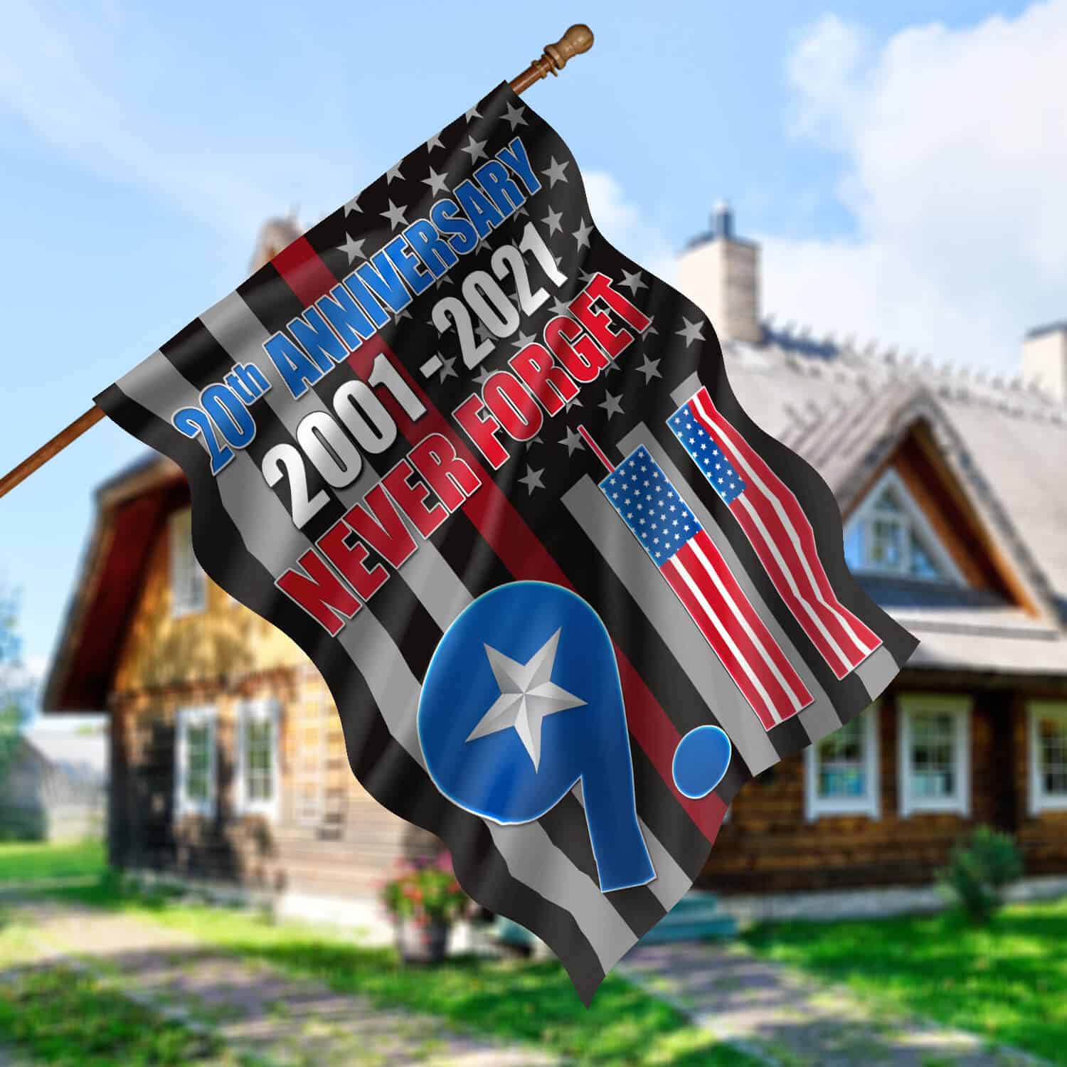 4HV. 911 Ani_1 30x40 House Flag Mockup 5