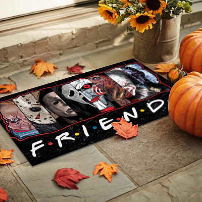 Alternative view of Friends Horror Movies Halloween Characters Entrance Indoor Outdoor Doormat - Indoor Outdoor Decorative Doormat