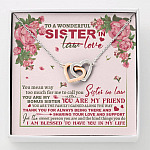 To A Wonderful Sister In Law I Am Blessed To Have You In My Life Interlocking Hearts Pendant Necklace - Interlocking Hearts Necklace