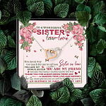 To A Wonderful Sister In Law I Am Blessed To Have You In My Life Interlocking Hearts Pendant Necklace