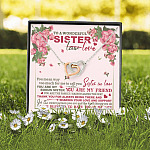 To A Wonderful Sister In Law I Am Blessed To Have You In My Life Interlocking Hearts Pendant Necklace