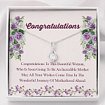 Congratulations Wonderful Journey Of Motherhood Ahead Mama To Be Alluring Beauty Necklace - Mom To Be Gifts - Alluring Beauty Necklace