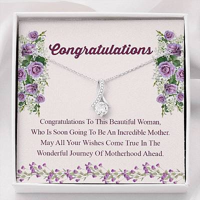 Congratulations Wonderful Journey Of Motherhood Ahead Mama To Be Alluring Beauty Necklace - Mom To Be Gifts - Alluring Beauty Necklace