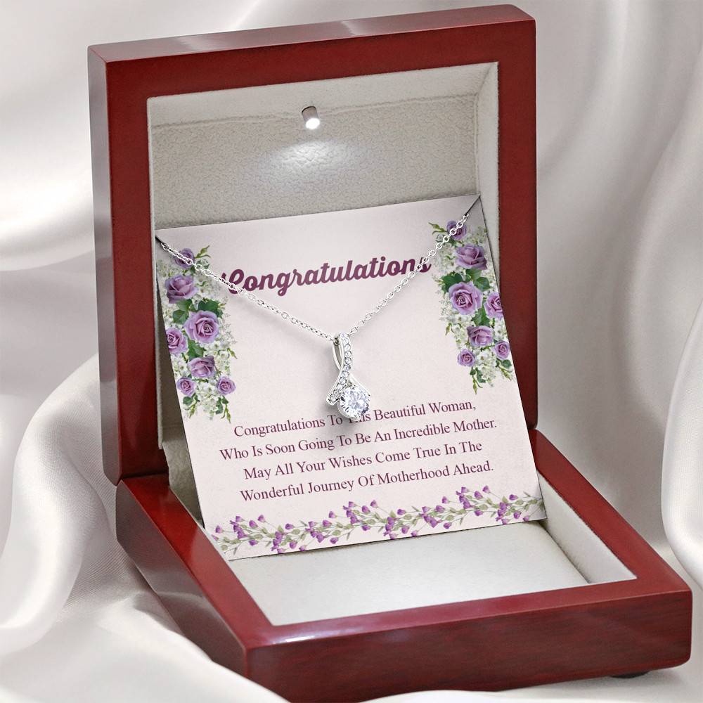 Congratulations Wonderful Journey Of Motherhood Ahead Mama To Be Alluring Beauty Necklace - Mom To Be Gifts