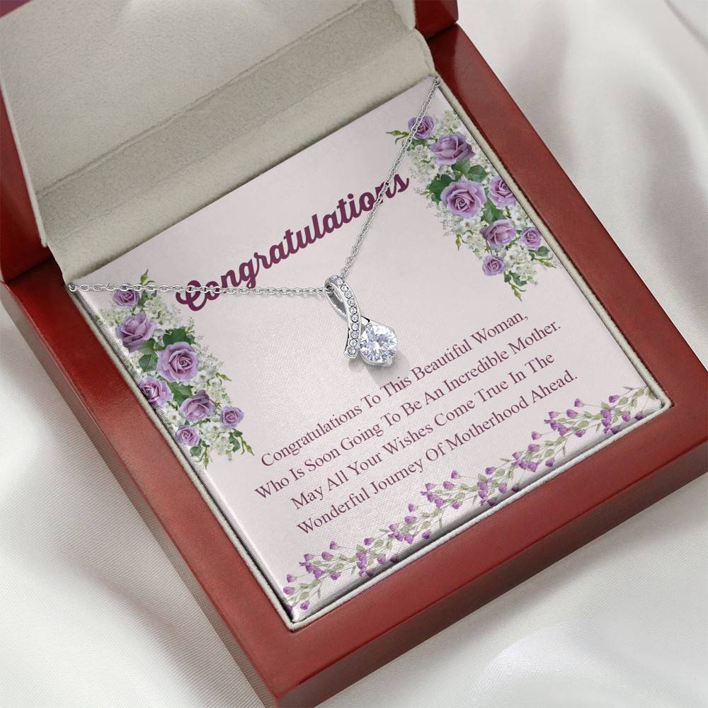 Congratulations Wonderful Journey Of Motherhood Ahead Mama To Be Alluring Beauty Necklace - Mom To Be Gifts