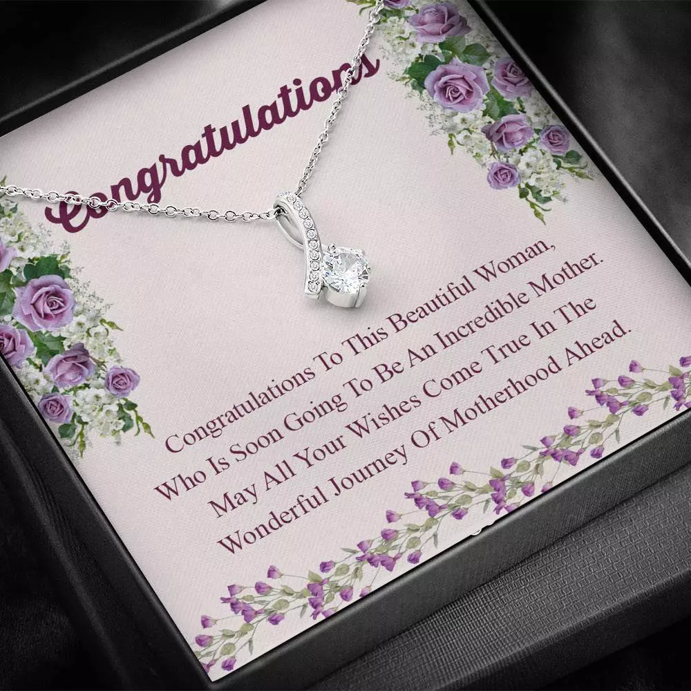Congratulations Wonderful Journey Of Motherhood Ahead Mama To Be Alluring Beauty Necklace - Mom To Be Gifts