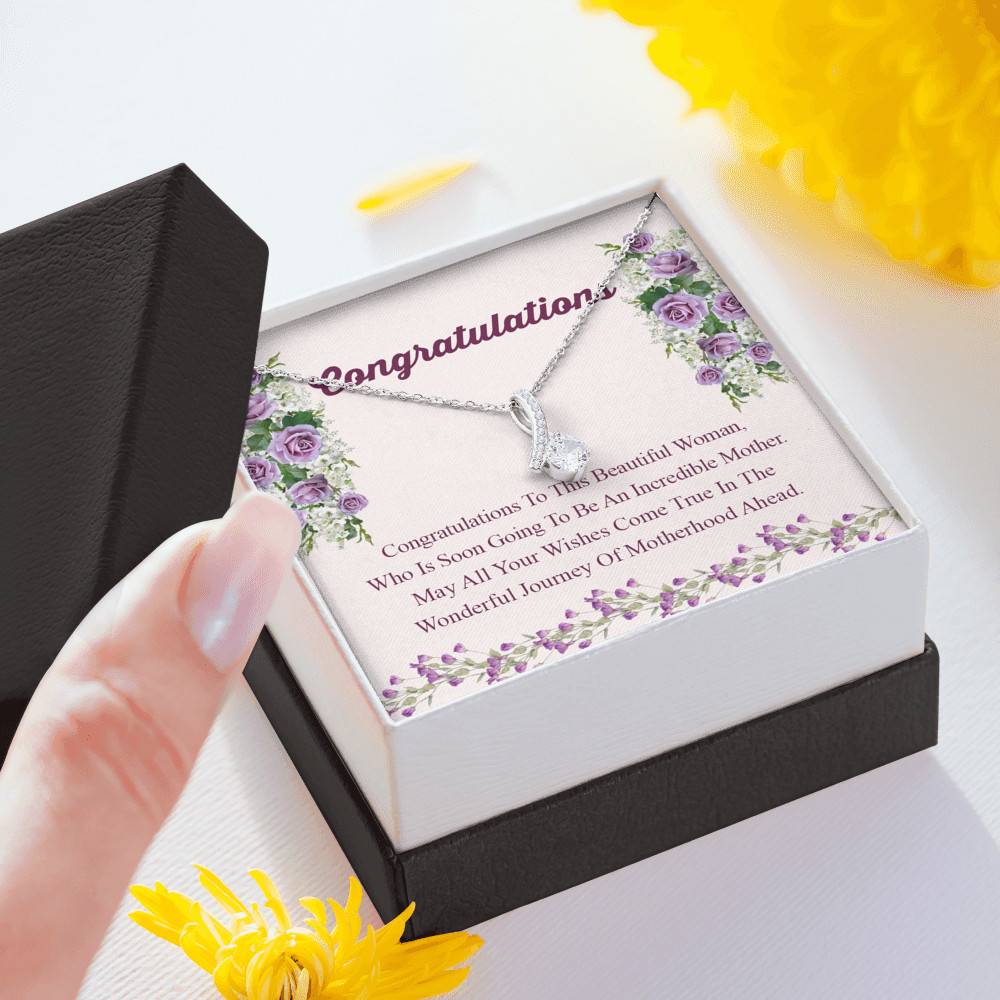 Congratulations Wonderful Journey Of Motherhood Ahead Mama To Be Alluring Beauty Necklace - Mom To Be Gifts