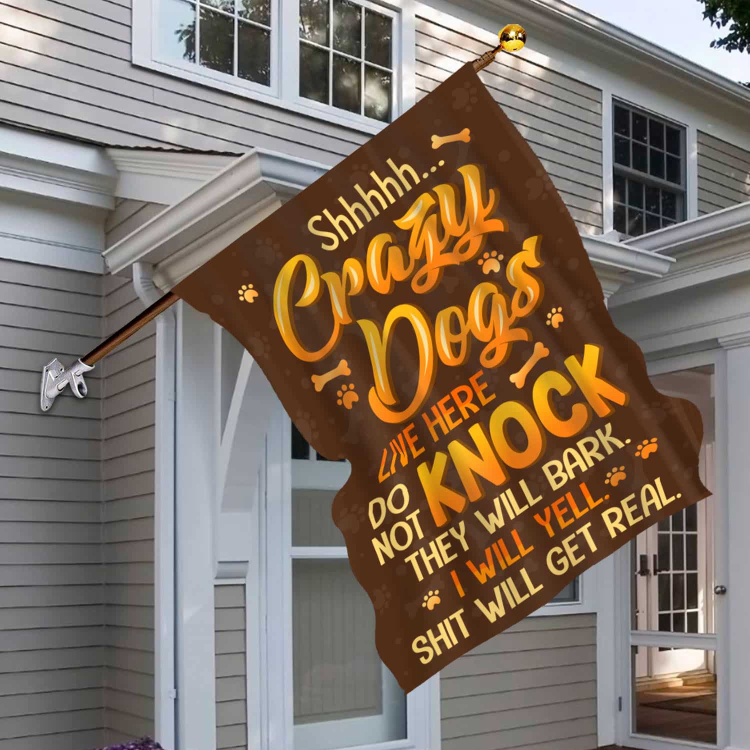 4O. Crazy Dogs-30x40 House Flag Mockup 6