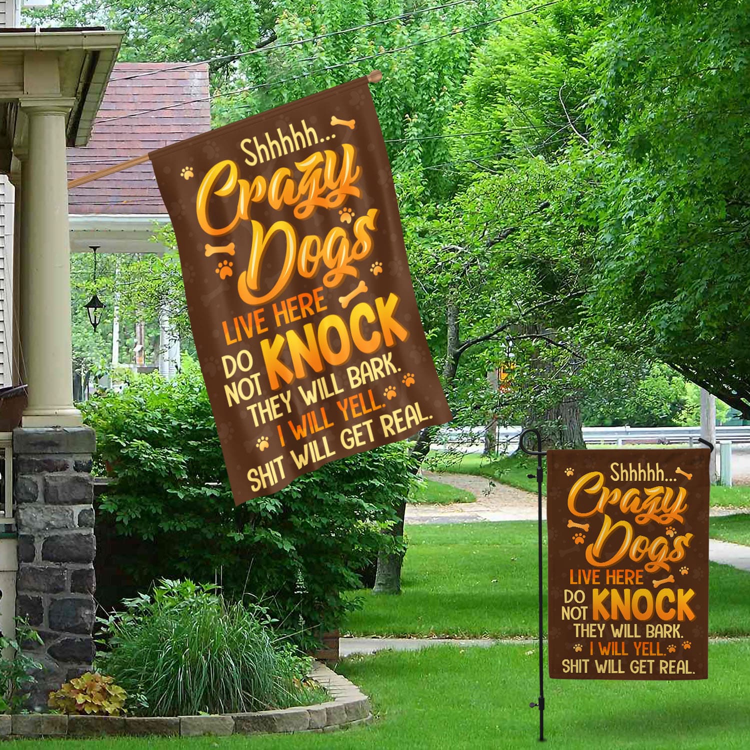 4O. Crazy Dogs-30x40 Garden & House Mockup 1