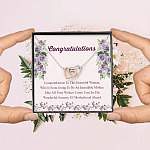 Congratulations Wonderful Journey Of Motherhood Ahead Mama To Be Interlocking Hearts Pendant Necklace