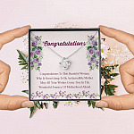 Congratulations Wonderful Journey Of Motherhood Ahead Mama To Be Love Knot Necklace - Mom To Be Gifts