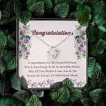 Congratulations Wonderful Journey Of Motherhood Ahead Mama To Be Love Knot Necklace - Mom To Be Gifts
