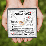 To My Future Wife The Day I Met You My Life Change Interlocking Hearts Pendant Necklace Girlfriend Fiance Gift