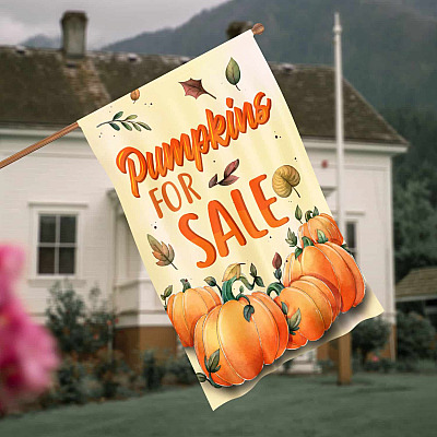 Pumpkins for Sale Flag - Halloween Decorations for Home Outdoor Indoor Decorative Garden Flag - House Flag