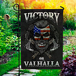 Victory Or Valhalla Decorative Garden Flag - Indoor Outdoor Flag - House Flag - American Viking Flag