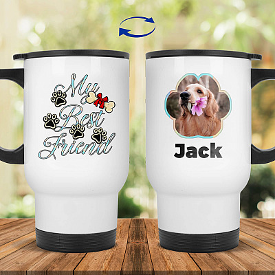 14 oz. White Travel Mug