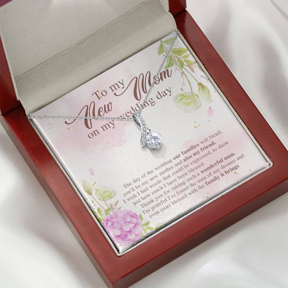 To My New Mom On My Wedding Day The Day Of The Wedding Our Families Will Blend Alluring Beauty Necklace