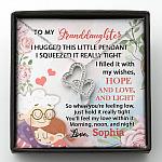 Personalized Name To My Granddaughter I Hugged This Little Pendant Double Hearts Necklace Pendant Necklace - Double Hearts Necklace