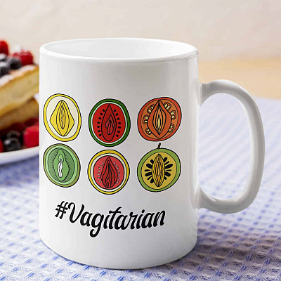 Vagitarian Vagina Fruits Funny Coffee Mug - Beer Stein - Water Bottle - Color Changing Mug
