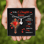 Personalized Name To My Daughter Whenever You Feel Overwhelmed Remember To Pray On It Alluring Pendant Necklace