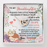 Personalized Name To My Granddaughter I Hugged This Little Pendant Interlocking Hearts Pendant Necklace - Interlocking Hearts Necklace