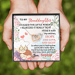 Personalized Name To My Granddaughter I Hugged This Little Pendant Interlocking Hearts Pendant Necklace