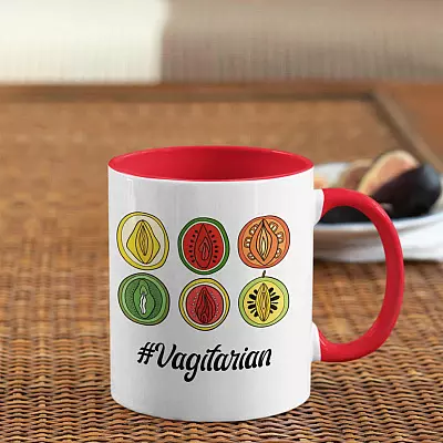 Vagitarian Vagina Fruits Funny Accent Mug