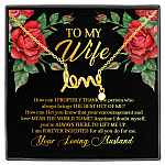 To My Wife How Can I Properly Thank the Person Who Always Bring the Best Scripted Love Pendant Necklace - Scripted Love Necklace (18K Yellow Gold)